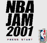 NBA Jam 2001 title screen for GameBoy Color